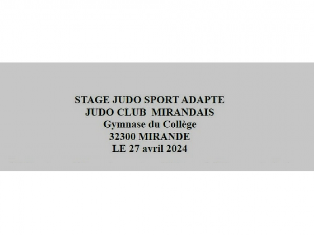 Image de l'actu 'MIRANDE - Stage Judo Adapté le 27 Avril 2024'